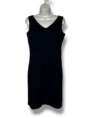 Vintage Y2K Gap Classic Black Sleeveless Sheath Dress V Neck Women 6 Casual Work
